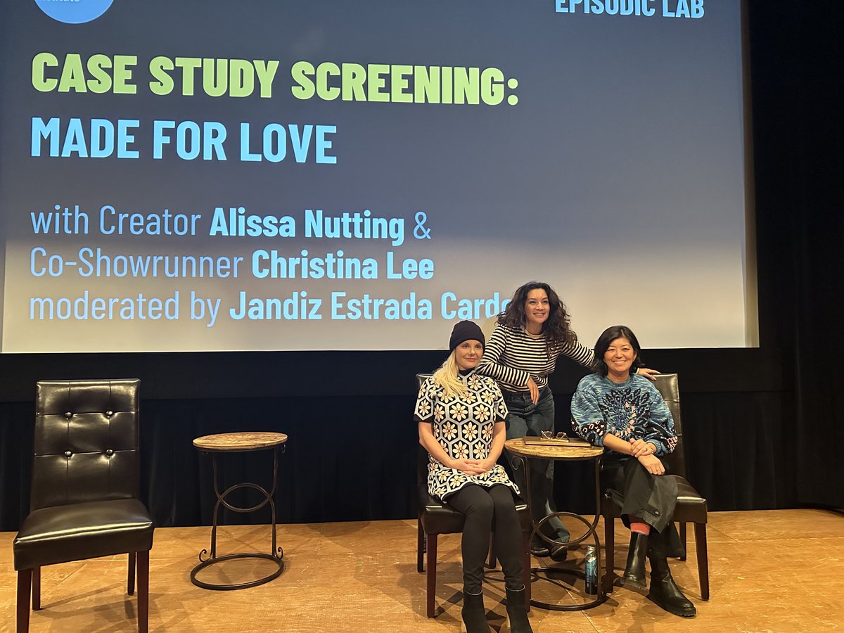 SundanceSatter's tweet photo. Our last screening @sundanceorg #EpisodicLab featured Creator Alissa Nutting and Co-Showrunner Christina Lee in conversation with @JANDiZESTRADA about their original, groundbreaking pilot MADE FOR LOVE! https://t.co/PMRRQHtl2e