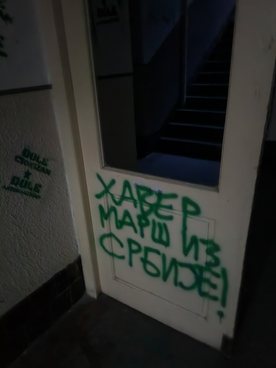 eurojewcong's tweet image. We're horrified to learn that the office of our friends at NGO Haver Serbia has been vandalised and defaced with antisemitic graffiti: “Get out of Serbia”, “Down with Zionism”.

Haver does tremendous work to educate kids about the Shoah and promote a diverse and inclusive