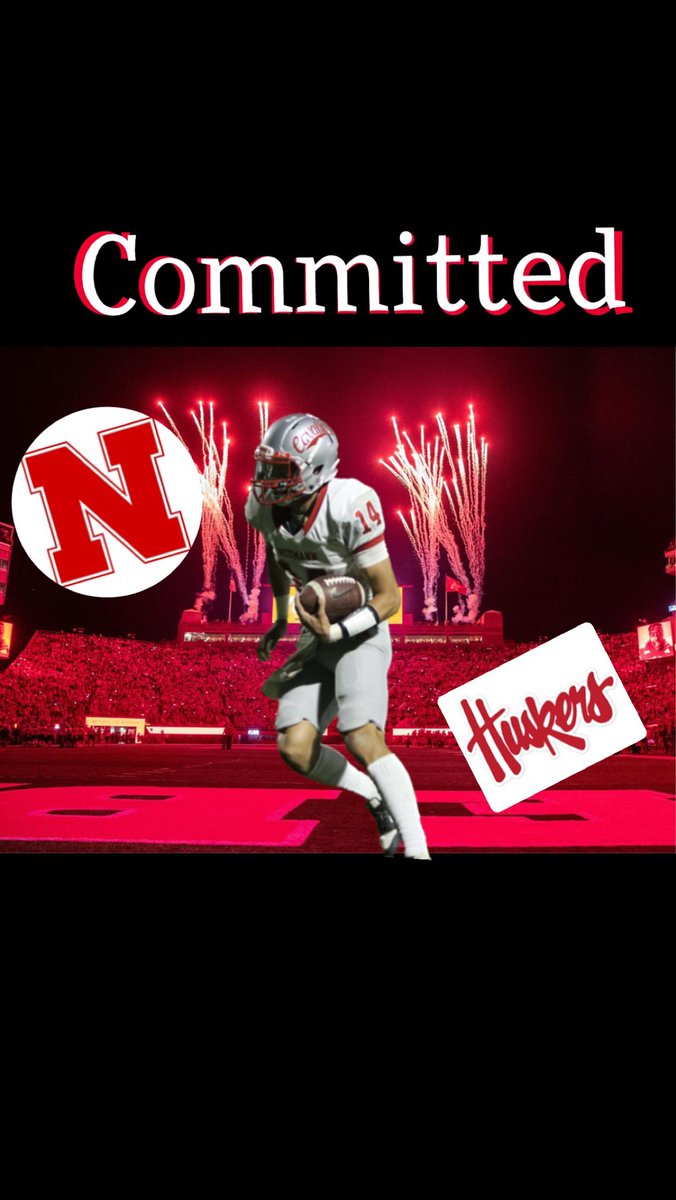 100% Committed!! Extremely excited to announce my commitment to the University of Nebraska Lincoln. A huge thank you to my family coaches and teammates for all the support throughout the years. #GBR @HuskerFootball