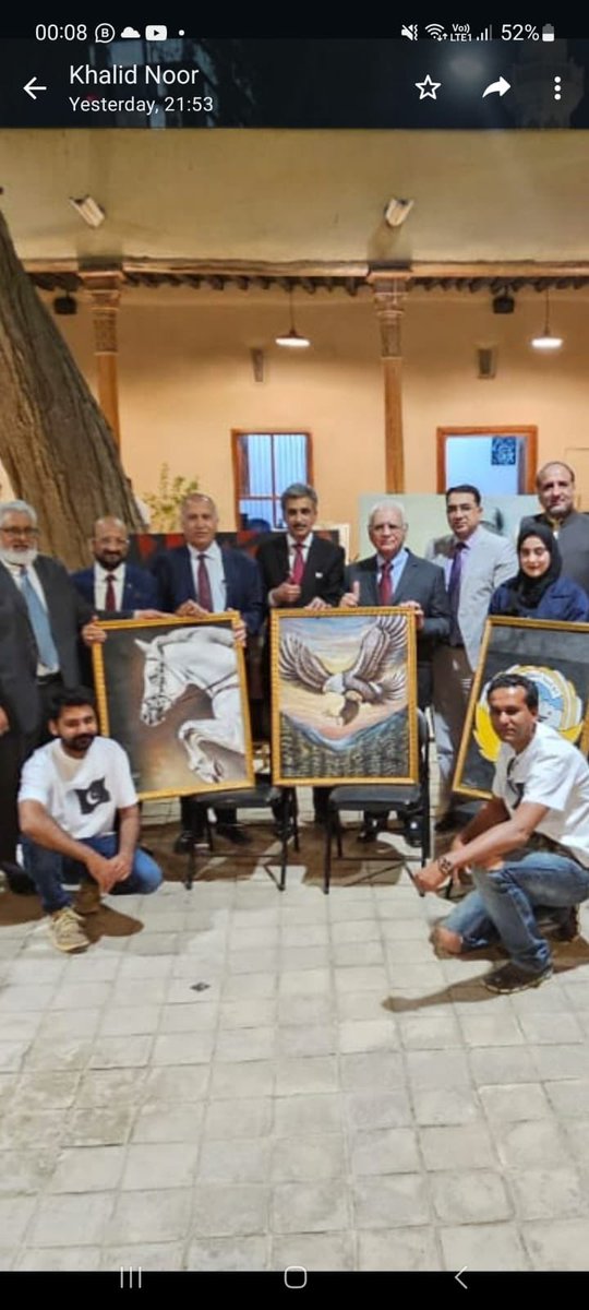 PakinKuwait's tweet photo. Famous Truck Artists from 🇵🇰&amp; Kuwaiti artists showcased an exciting cultural fusion,  bridging borders through art. Mr. Musaed Al-Zamal,Assistant Secretary General of the arts sector (NCCAL) was the chief guest. https://t.co/T3Wy2Yl3ye