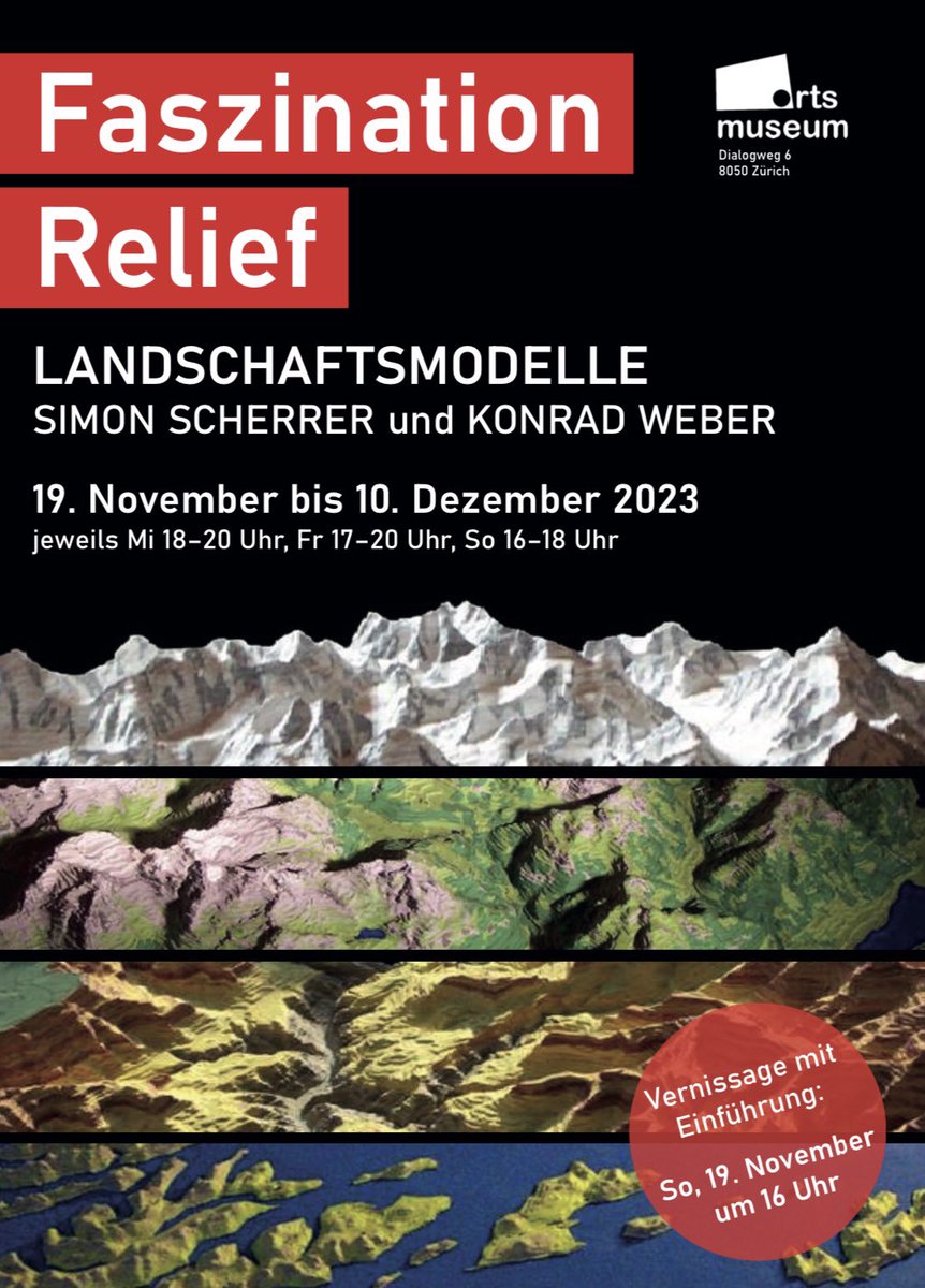 Fasziniert von den Landschaftsformen unserer Erde? Dann könnte sich ein Besuch meiner #Ausstellung im Ortsmuseum Hunzikerareal, Dialogweg 6, Zürich lohnen. #Relief #Zürich