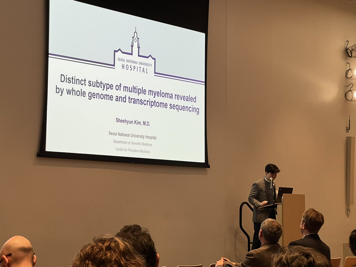 IcgcArgo's tweet image. To finish day 1 we have Sheehyun Kim from Seoul National University Hospital discussing the distinct subtype of multiple myeloma revealed by whole genome and transcriptome sequencing.

#ICGC23