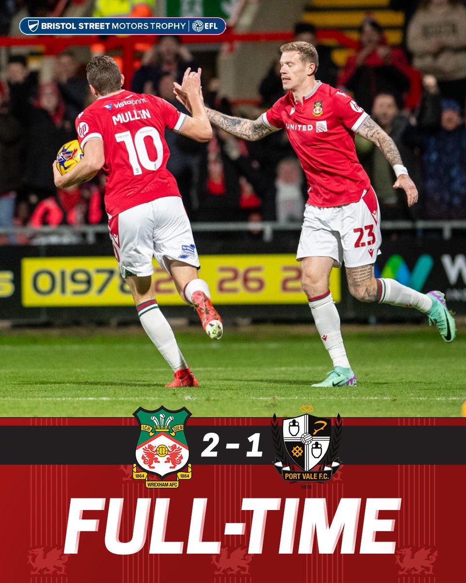 EFL Trophy Rodada #3: Wrexham 2 x 1 Port Vale