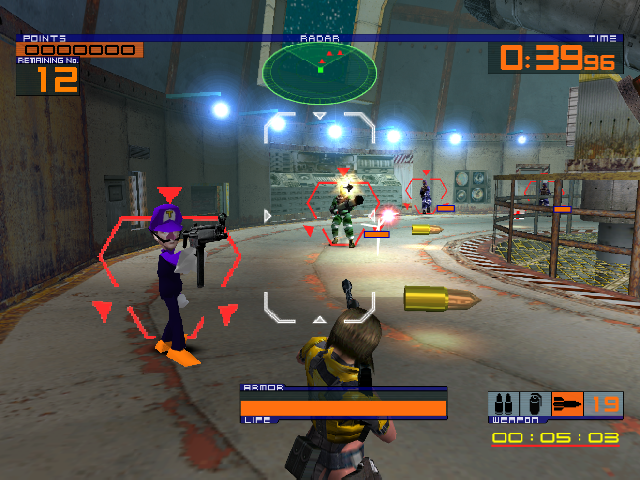 FraudKrew's tweet photo. Happy Todd Tuesday, here's your #TuesdayTodd:
Outtrigger (1999)

This Sega joint is remarkable for being a NAOMi FPS, a genre rarely - if ever - seen in arcades, utilizing a stick and trackball

In 2001 it was ported to Dreamcast with SegaNet netplay https://t.co/241ObUona3
