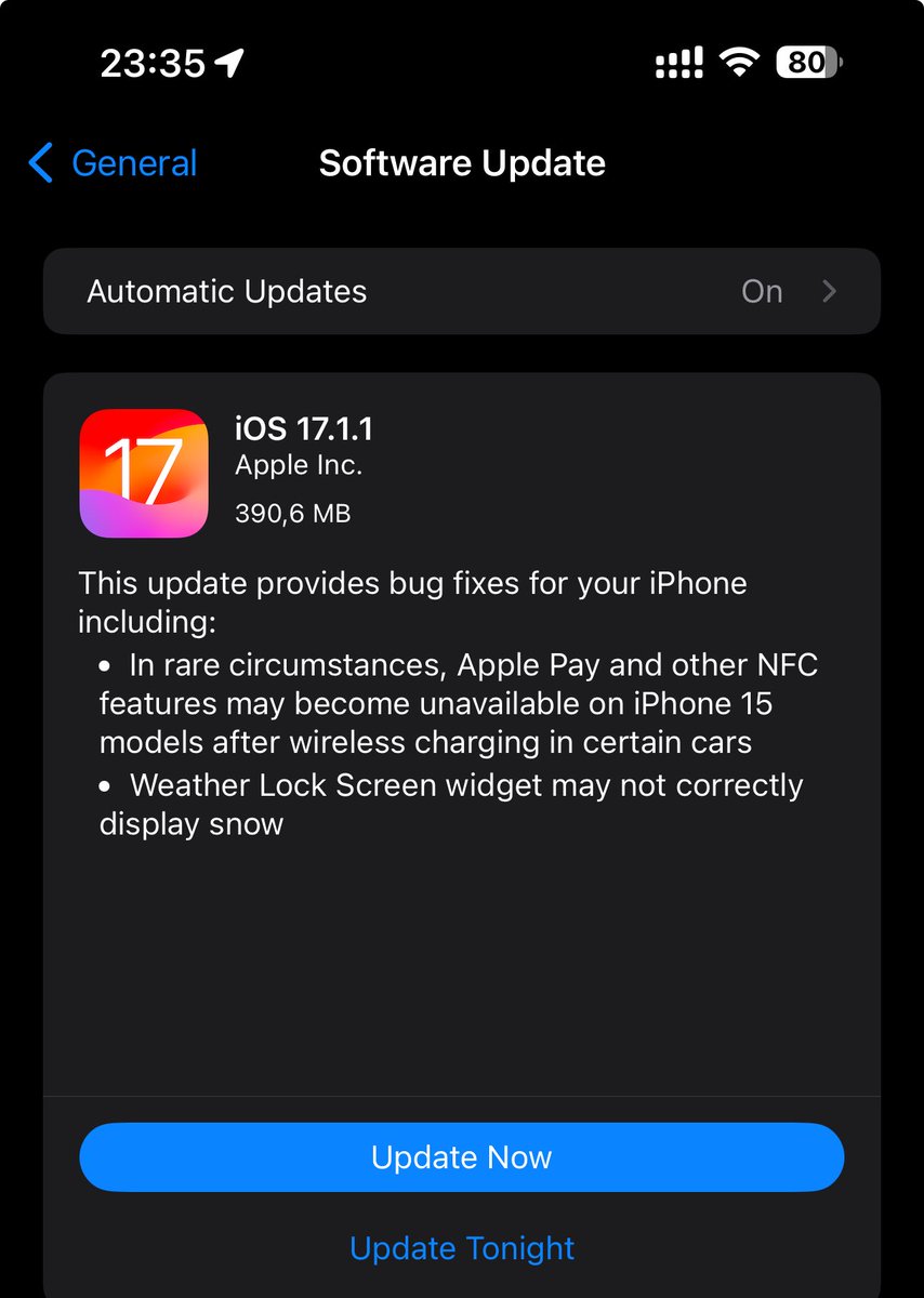 Update time 🤗
#iOS 17.1.1