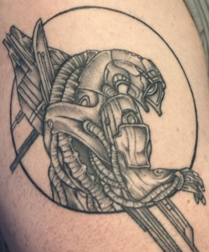 Zingoe's tweet photo. Happy N7 Day to all that celebrate! A day I can shamelessly celebrate my favourite franchise inked on me forever 😎👀 #N7Day #MassEffect https://t.co/NEtJWm1TcD