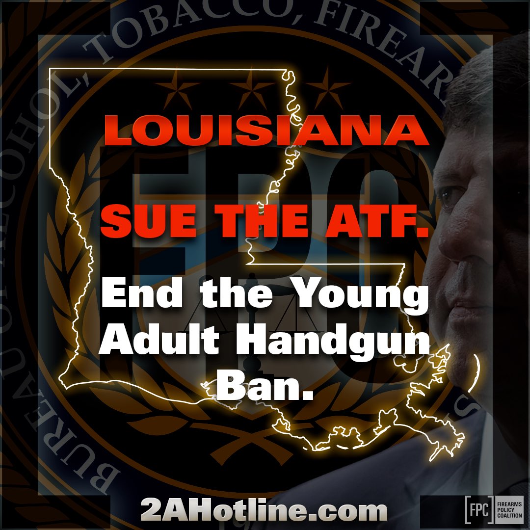 🚨 Plaintiff Search Update 🚨

If you meet the following criteria, we need your immediate response at 2AHotline.com:

-Are currently 17-19 years old.
-Currently reside within Louisiana.
-Have a desire to purchase a handgun, but are currently prohibited due to the law.