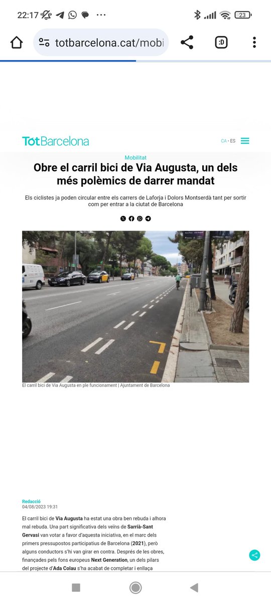 bicibusbcn's tweet image. Tenint en compte:

1️⃣ #CarrilBici no acabat 
(obres L9 a HortDeLaVila)

2️⃣ només 3 mesos obert

3️⃣ trànsit afirma no hi ha + pressió a #ViaAugusta

4️⃣ concepte #DemandaInduïda

5️⃣ increments d'ús del 40%

...no seria més assenyat no precipitar-se?