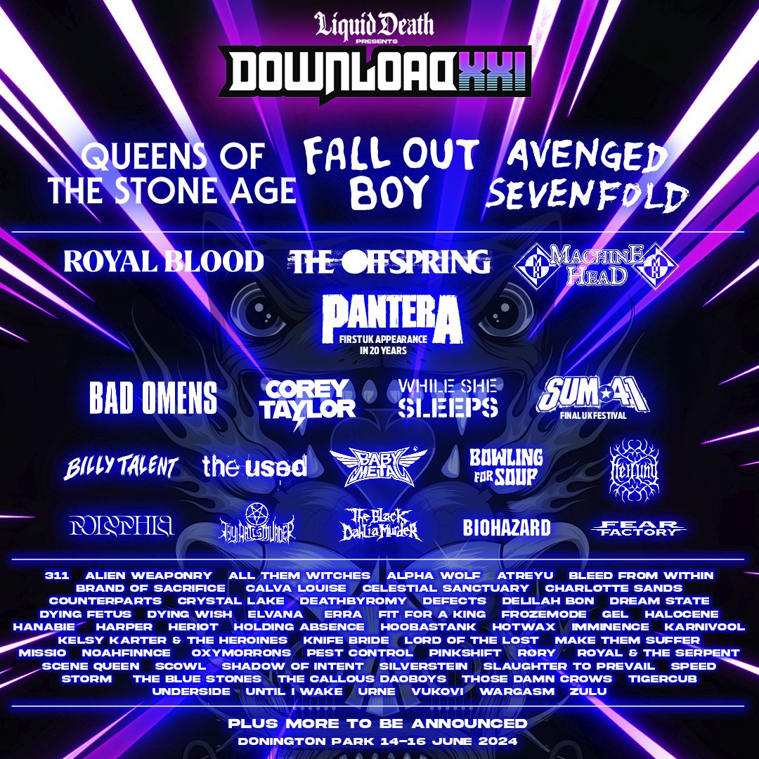 We’re beyond excited to be performing at DLXXI – the 21st Edition of Download Festival in 2024!
Marking 21 years of the greatest rock and metal festival of all time, tickets on sale Thursday at 9pm UK!
#DLXXI