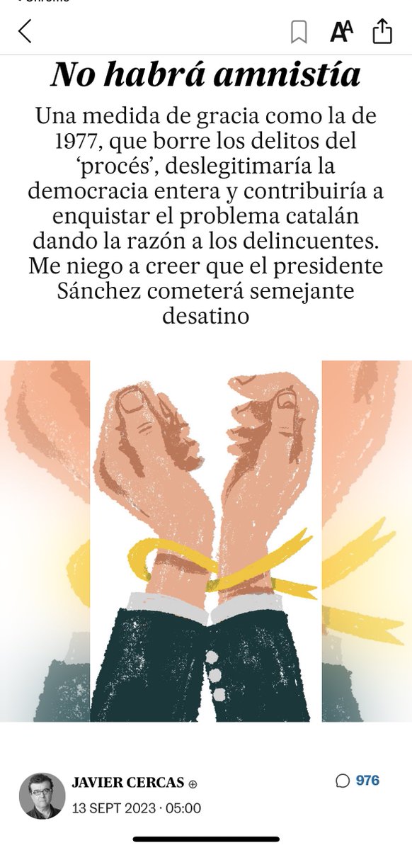suker778's tweet photo. Ya me jod… ser Javier Cercas y haber publicado este artículo hace 3 meses en el país 😅😅 https://t.co/8yatMjIL9O