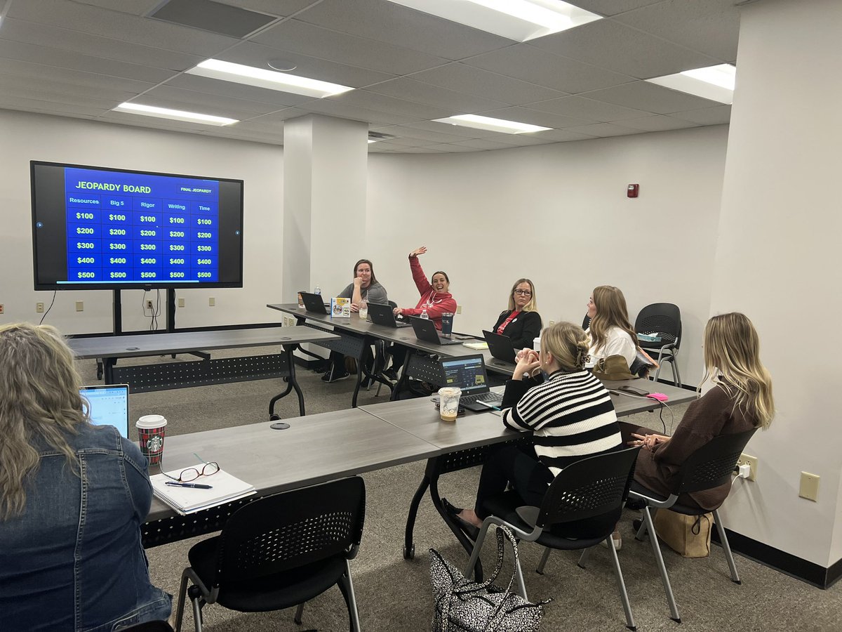 k_curriculum's tweet photo. 4th grade literacy team collaborative conversation through jeopardy and Tetris!  @SchoolsTroy @Troy_BOE @chrispiper_ohio https://t.co/UG8FB3U0yr