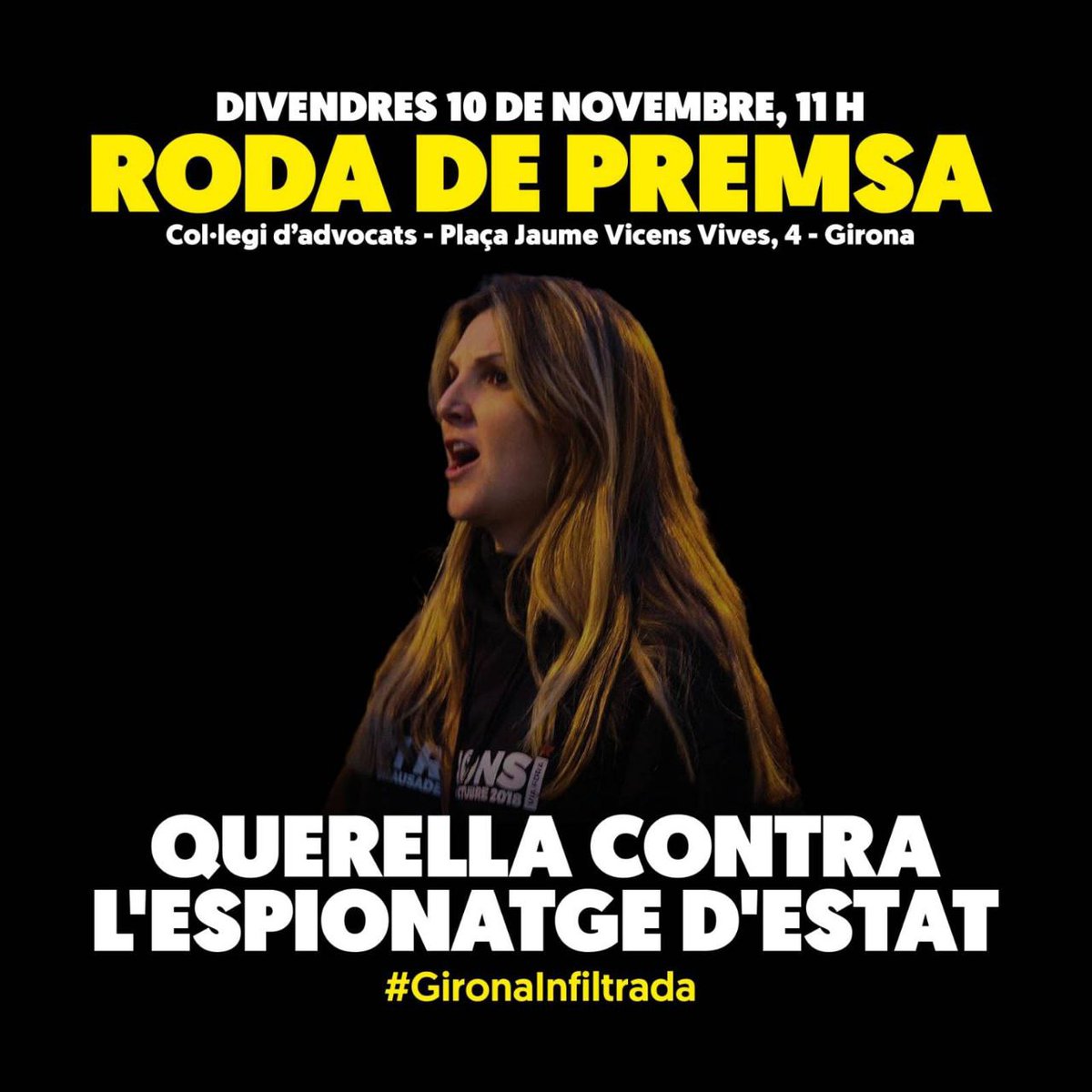 DrInfiltrat's tweet photo. Toc toc. Estic aquí.
🧐Divendres fan a Girona una roda de premsa per presentar la querella contra l'espionatge d'Estat.
Potser m'hi paso.😎

#GironaInfiltrada https://t.co/t6zJ6R843f