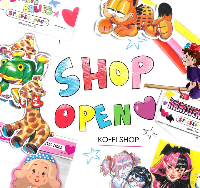 MY SHOP IS OPEN ♡⸜(˃ ᵕ ˂ )⸝ You can officially buy merch from me ☆⋆。𖦹°‧★ Link is in my bio 💗