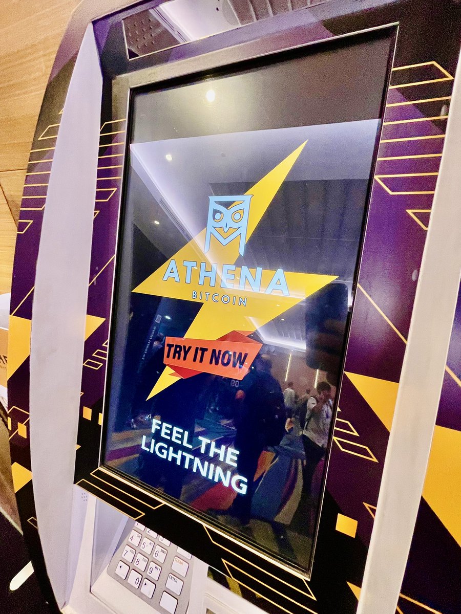 Announcing that #athenabitcoin $ABIT is the first Bitcoin ATM company  supporting withdrawals through #LightningNetwork ⚡️⚡️⚡️. Starting today get  your cash fast, secure, with low fees and conveniently in hundreds of our  ATMs.