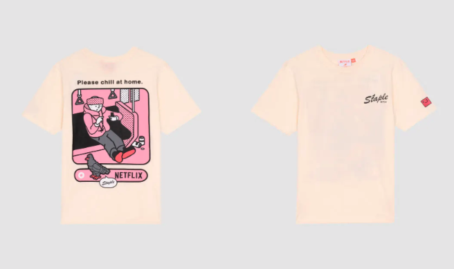 designtaxi's tweet photo. Gift the ultimate chill vibes with Netflix x Staple's 'Chill at Home' tee. It's the must-have for any streaming enthusiast’s wardrobe! 🎁 https://t.co/X4EnWVOscb
#NetflixFan #HolidayGift https://t.co/4MieWdRpeE
