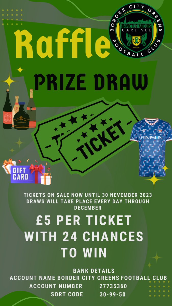 ProjectBCGFC's tweet photo. Updated poster for our prize draw which now includes bank details to make it easier to get into the draw. 

Whatever name is on the transfer will be entered into the draw. 

Good luck https://t.co/mRtsOYc9H1