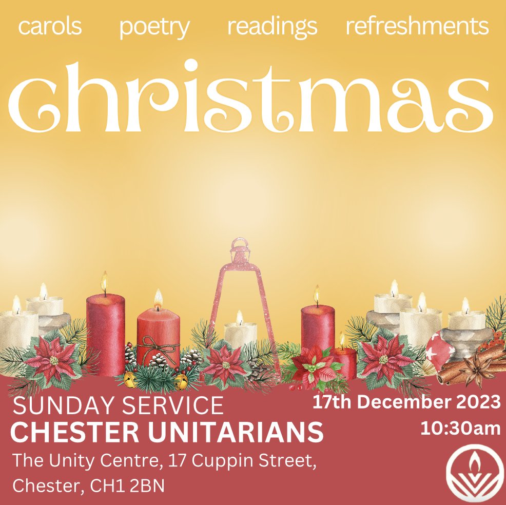 Chester Unitarians are meeting on Sunday 17th December to celebrate Christmas! 🕯️ #christmas2023 #ChesterChristmas #december2023 #community #congregation #FestiveSeason