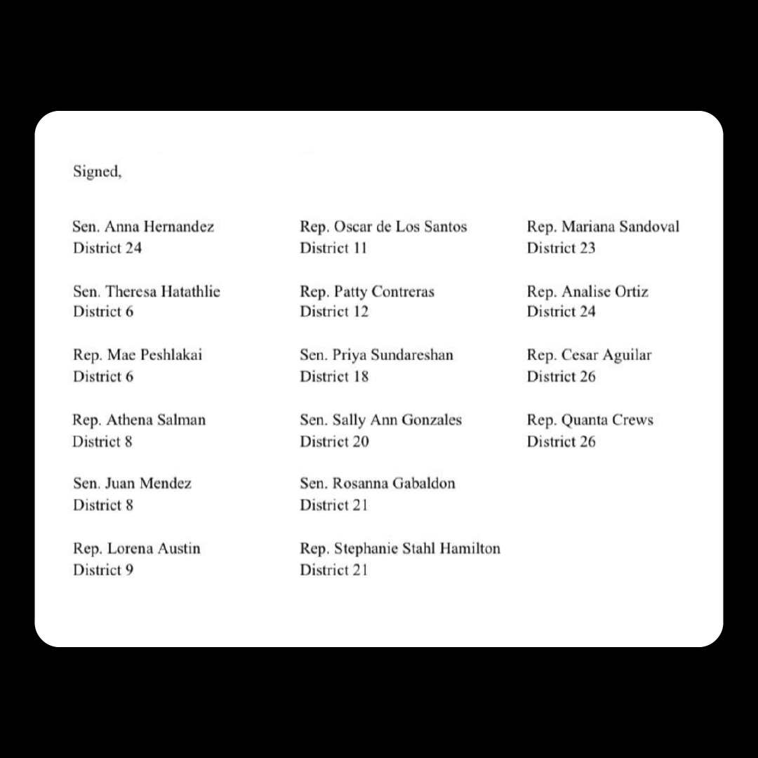 Ceasefire_Track's tweet image. BREAKING: Sixteen Arizona state legislators have just joined the call for a #CeasefireNOW.