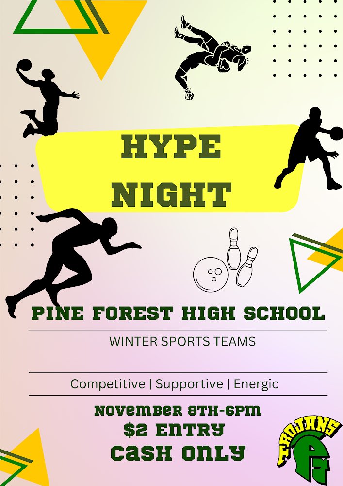 Tomorrow night! Come out and meet all the Winter Sports Athletes! Go Trojans!💚💛🏀🤼👣💃🏼📣
