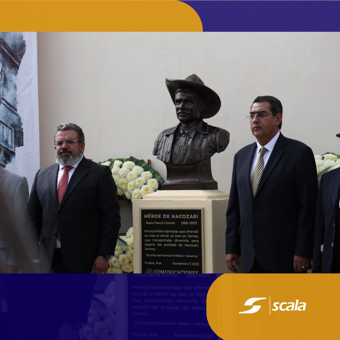 SCALA_SA_de_CV's tweet photo. 07 de noviembre: Día del Ferrocarrilero 🚂

Gracias por la invitación a la celebración de los "150 años del la primera línea férrea en el país", organizado por la @sct_mx . 🚆

#díadelferrocarrilero #Mexico  #Puebla @cefierros @IngOscarCoello @JFelipeVerdugo @cicepac @FEMCIC1 https://t.co/iM1AENfH9z