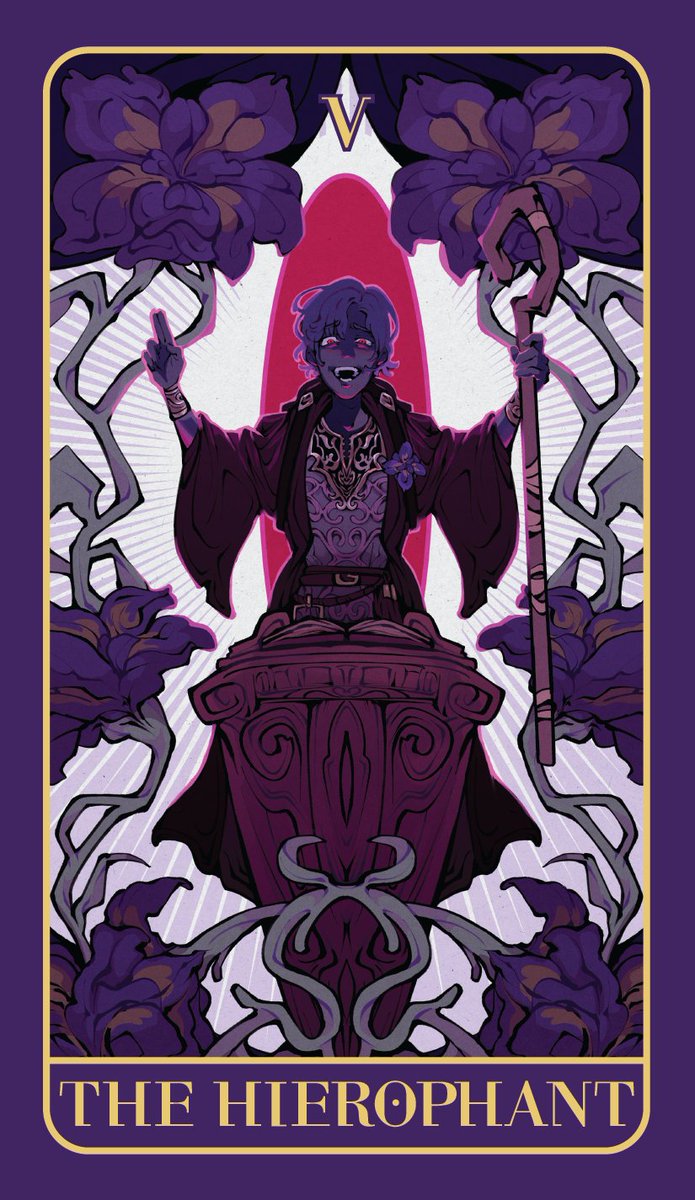 bornagainwhore's tweet photo. Our hands have been dealt... and I was given the pleasure of drawing Andrew as "The Hierophant" for @idvtarot! Please be sure to check out everyone's hard work 😊🙏 https://t.co/m44WsFqPSs