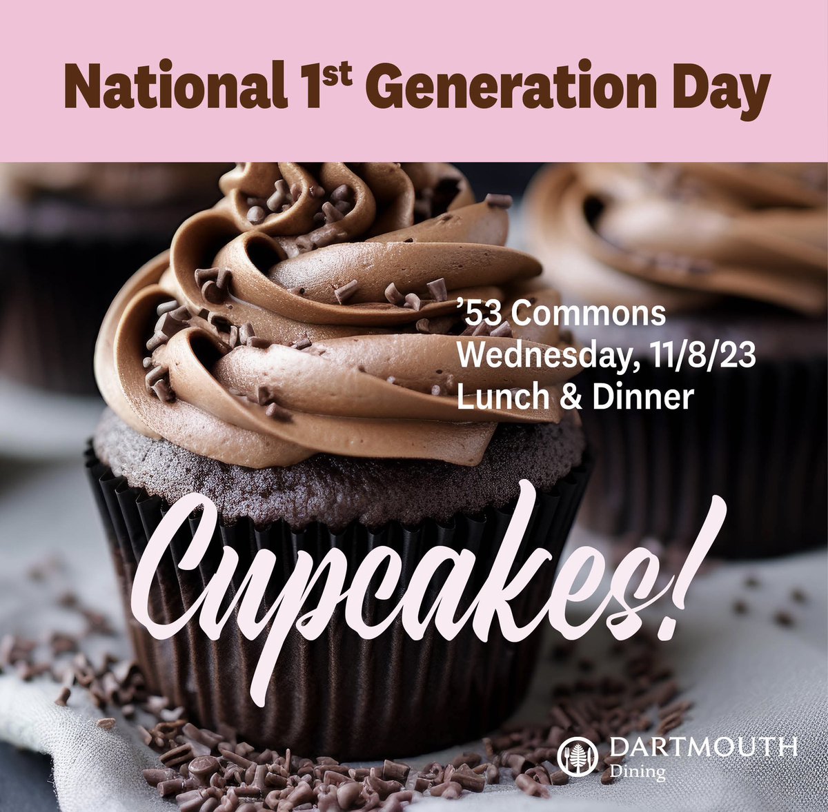 Join us in celebrating National First-Generation Day tomorrow with a cupcake decorating event at '53 Commons - It's a sweet way to show your support! 🧁😋

#FirstGenDay #Dartmouth
