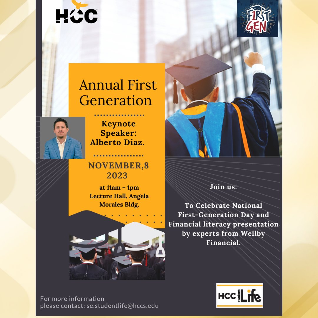 hccsecollege's tweet image. It's First-Generation Day tomorrow, and we're spotlighting HCC SE Academic Advisor and Pathways Case Manager Alberto Diaz as a keynote speaker. What makes his perspective extra special? He's not just a first-generation graduate but also an alum of HCC! 
#firstgenerationday #hccse