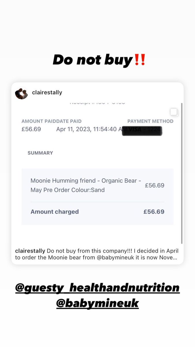 Clairestally's tweet photo. Do not buy from this company! I decided in April to order the Moonie bear from @babymineuk it is now November and I am still yet to receive the bear. I have had numerous email exchanges with the company assuring me that I would get it but still no bear. (See email dated 7th Sep) https://t.co/Z3O5XNUwrr