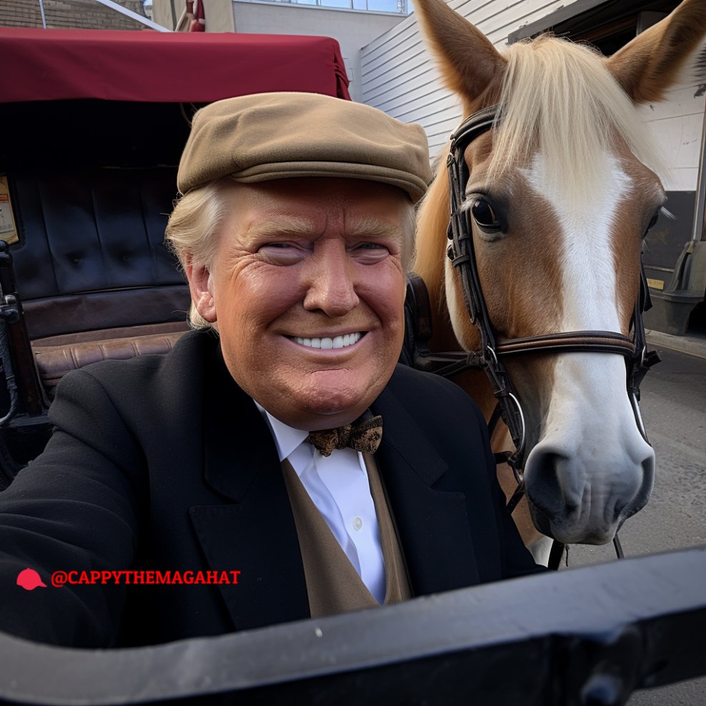 cappythemagahat's tweet photo. POV: It's 1850 and your coachman is no other than President Trump 🐴🇺🇸!

Disclaimer: this post is fictional.

What do you want to see next?

#MAGAMovement #Trump2024 #PresidentTrump #MAGA #TrumpTrain #USFlag #DOJ #TrumpFamily #45thPOTUS #TrumpTeam #HorseCarriage #Coachman #Trump https://t.co/C8z0gRaIC8