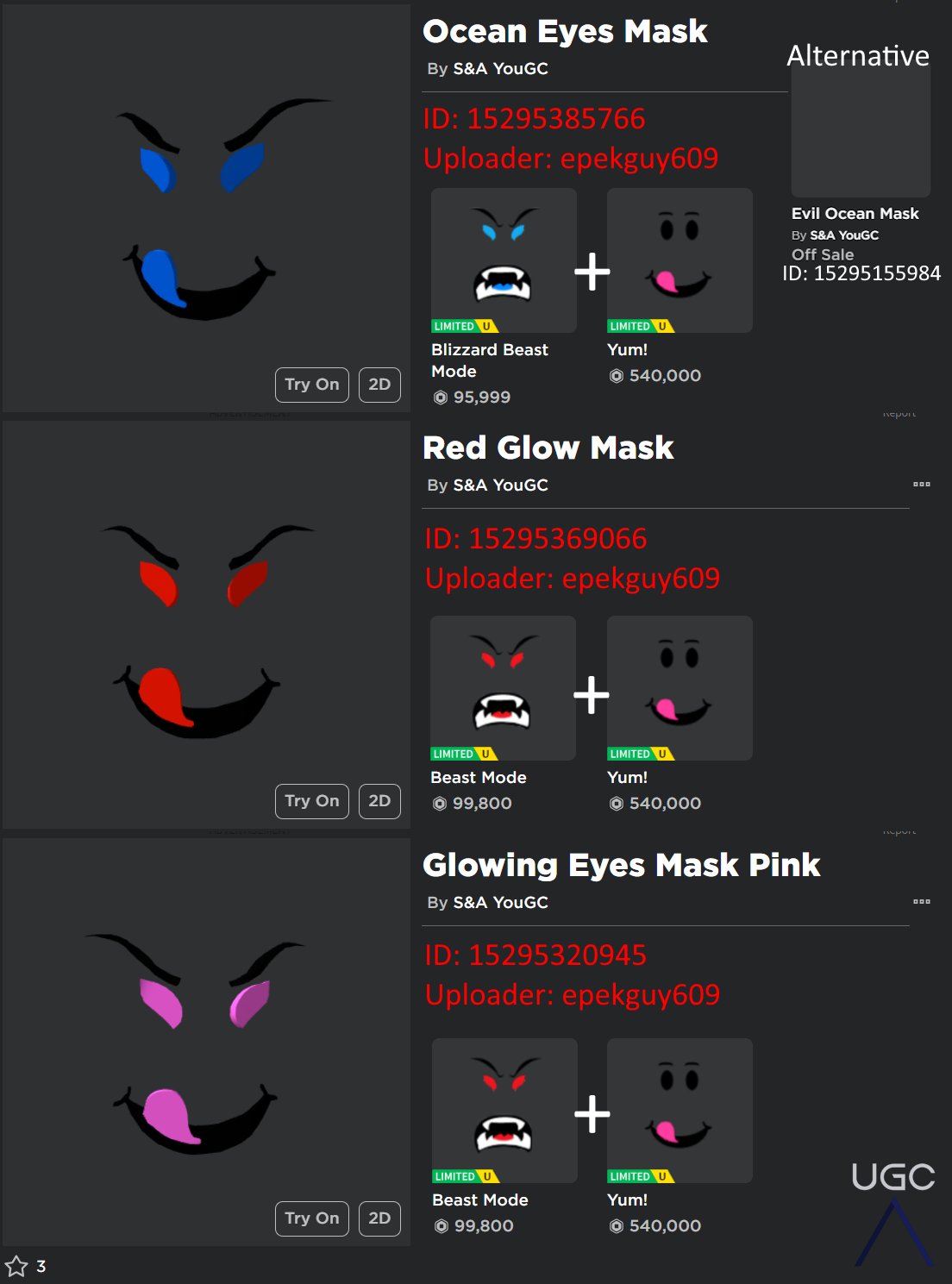 Peak” UGC on X: UGC creator VirgateMetal777 uploaded knockoff Epic Face  eyes. These can be used instead of the eyes shown in the quoted post.  #Roblox #RobloxUGC  / X