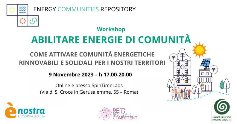 Giornate dí formazione sulle comunità energetiche rinnovabili e solidali <a href="/enostra/">ènostra</a> <a href="/RessRoma/">RESS Roma</a> <a href="/NeXteconomia/">NeXt Nuova Economia per Tutti APS ETS</a> <a href="/ArcsCultSol/">ARCS Culture Solidali</a> <a href="/Fairwatch1/">Fairwatch</a> <a href="/ReorientOnlus/">Reorient onlus</a> ressroma.it/2023/10/30/gio…