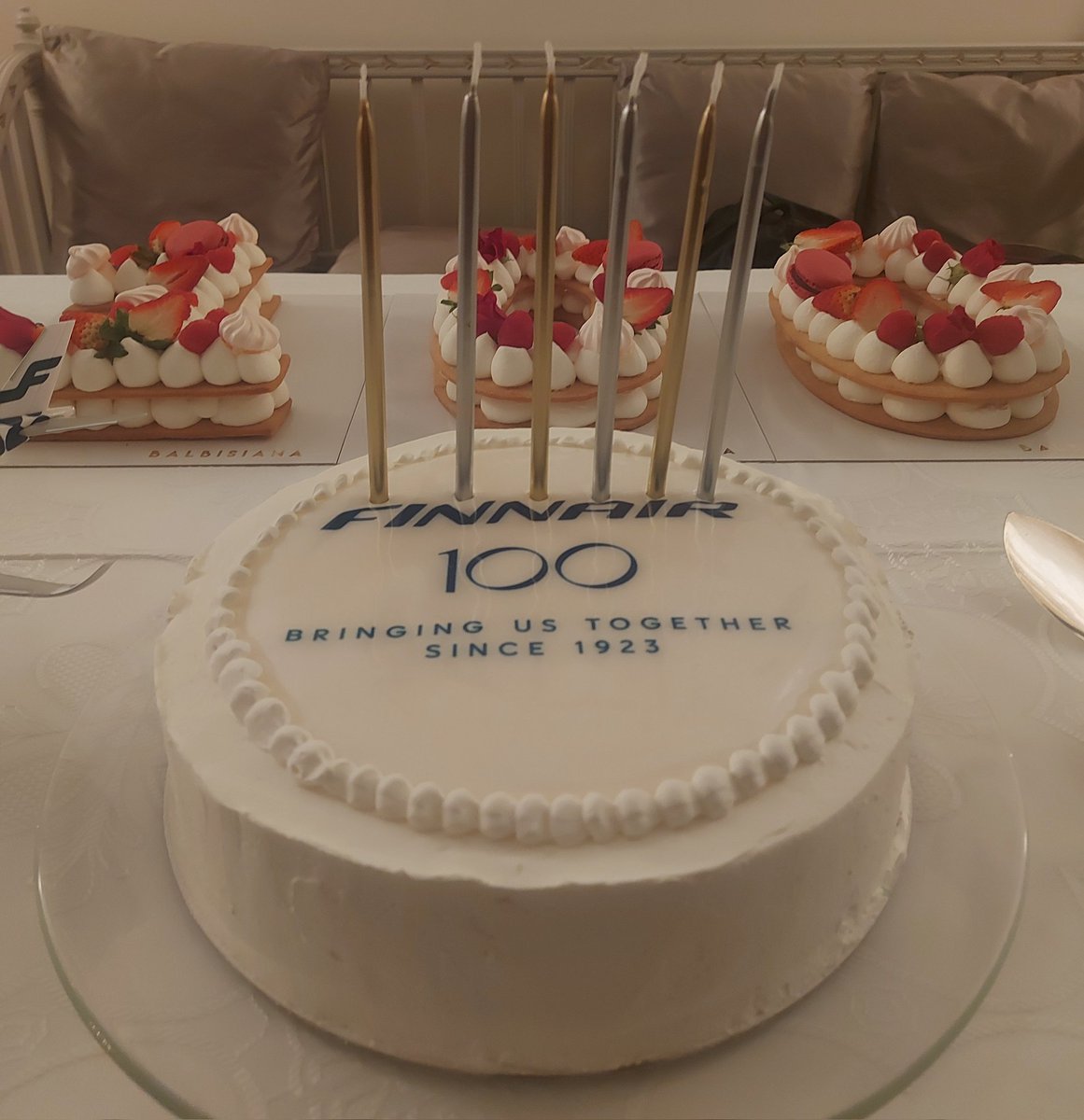 MercheGallego's tweet photo. Today is #Finnair100 day in Madrid. We are celebrating how @Finnair is bringing us together since 1923 💙 https://t.co/3wK2o2wTLo