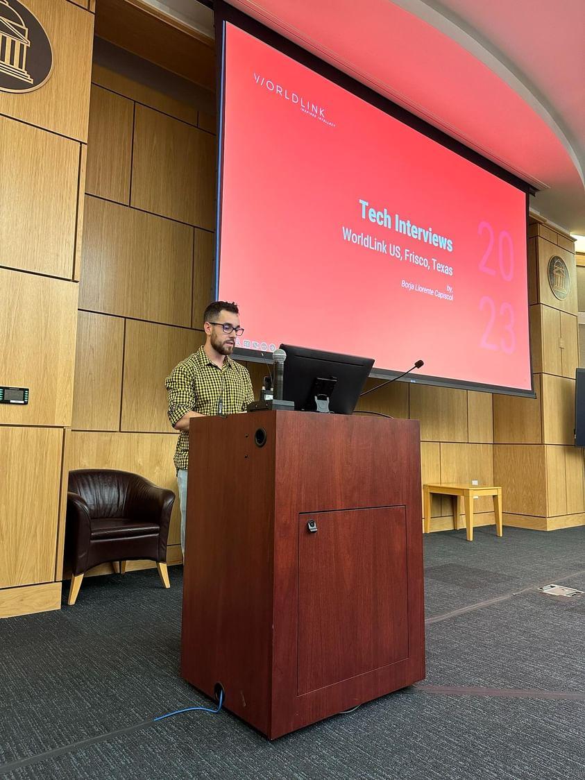 WorldLinkUS's tweet image. Nikki Brown and Borja Llorente Capiscol had a fantastic time discussing the do's and don'ts, offering tips, and sharing their insights on preparing for technical interviews at @SMU yesterday!
#SMUEvent #TechnicalInterviews #FutureLeaders #CareerDevelopment #ComeInnovateWithUs