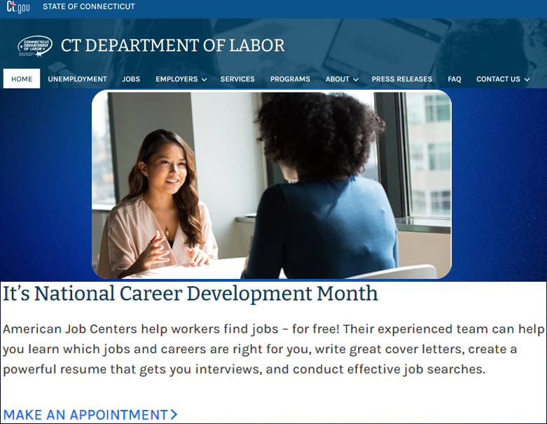 Celebrate #CareerDevelopmentMonth with #CTDOLs American Job Centers! Access free job search help, career advice &amp; resume building from our expert team ✨ 
bit.ly/3CZgsK2