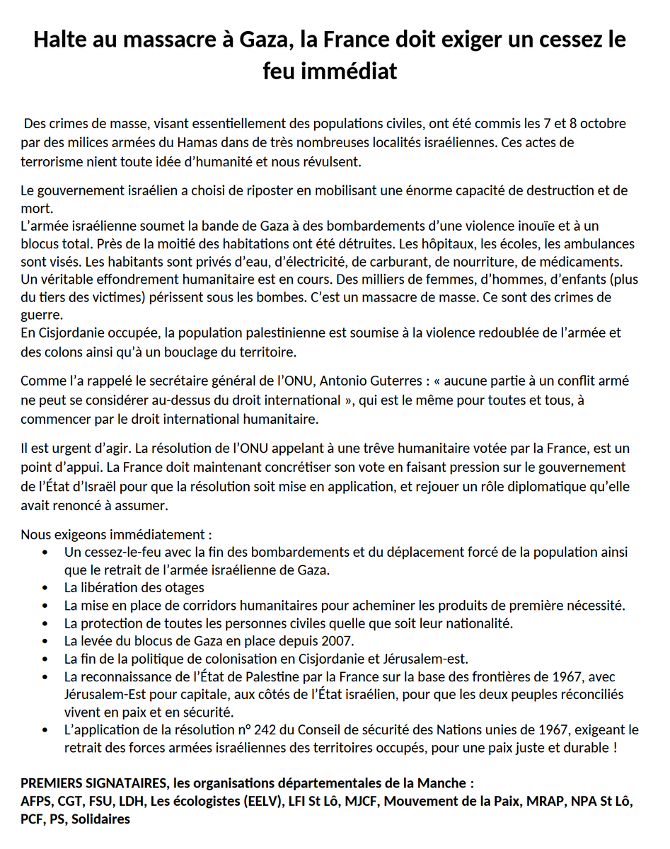 EELVManche's tweet photo. Nous nous joignons à l'appel d'associations, de syndicats et de partis politiques de la Manche qui se rassembleront ce vendredi 10 novembre à 18h devant la préfecture à Saint-Lô. https://t.co/GoswG4sUc5