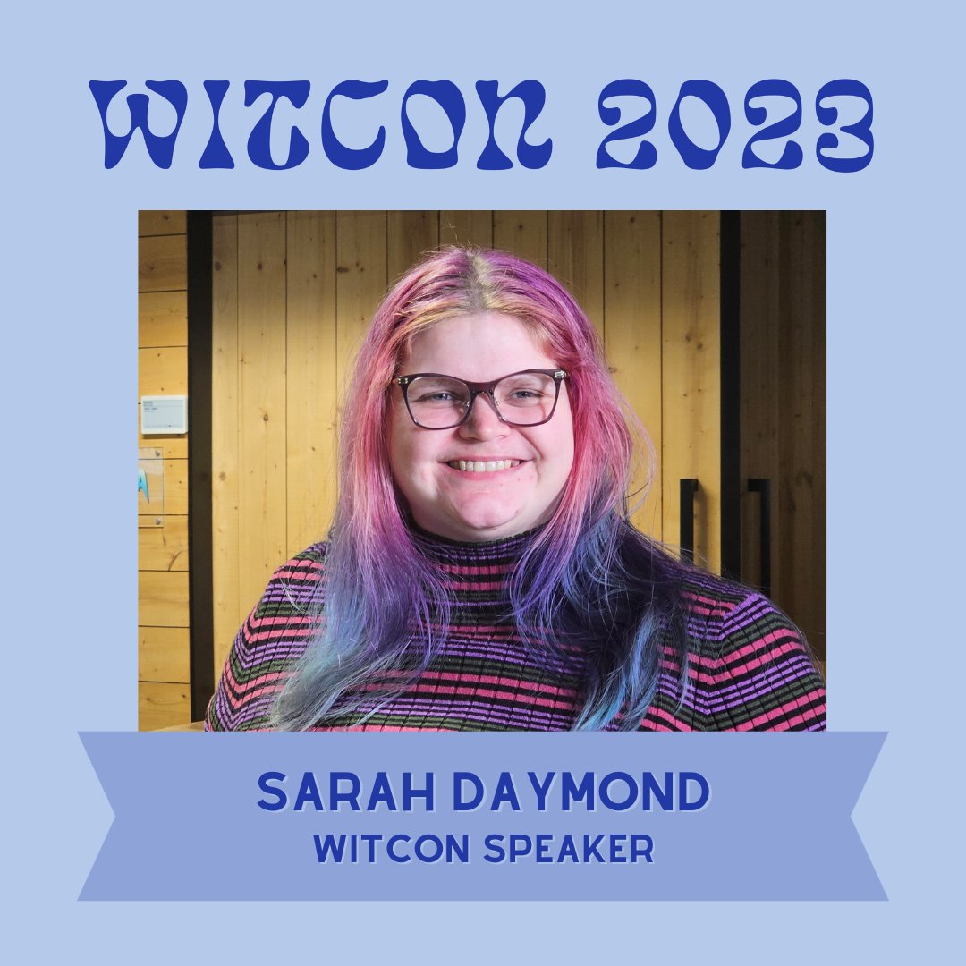 Announcing Sarah Daymond as our fifth speaker for WITCon 2023! 📣 

- Creativity Needs Data -

Last speaker announcement later today and only 10 days till the conference on 18th November! Get tickets at bit.ly/witcon23 🎟 
#witcon2023 #witcon23 #womenintech #vuwwit