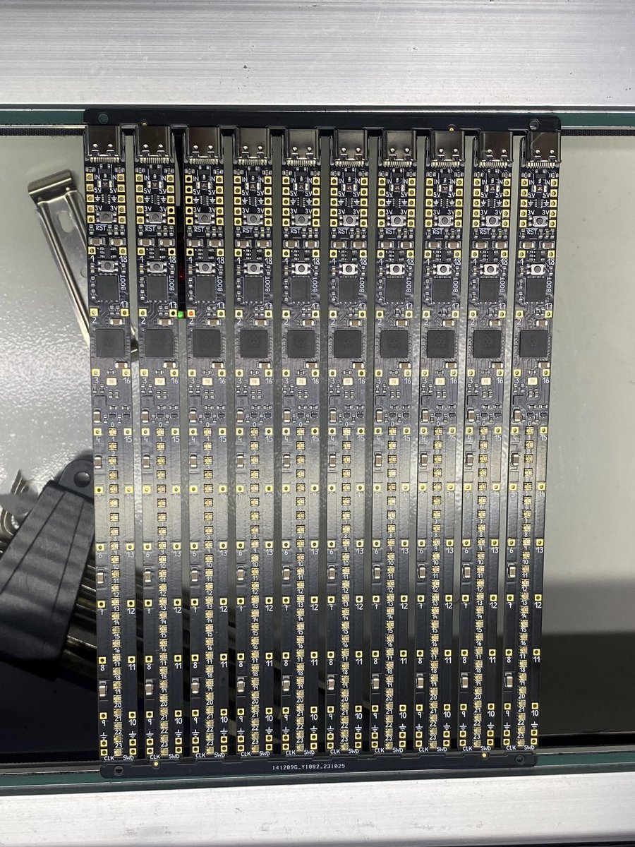RangenMichael's tweet image. First batch of #RaspberryBreadstick boards are out of the oven @MakerfabsTech! Excited to get these on some breadboards, run #CircuitPython on the #RP2040, and prepare for the @crowd_supply campaign! #OSHW