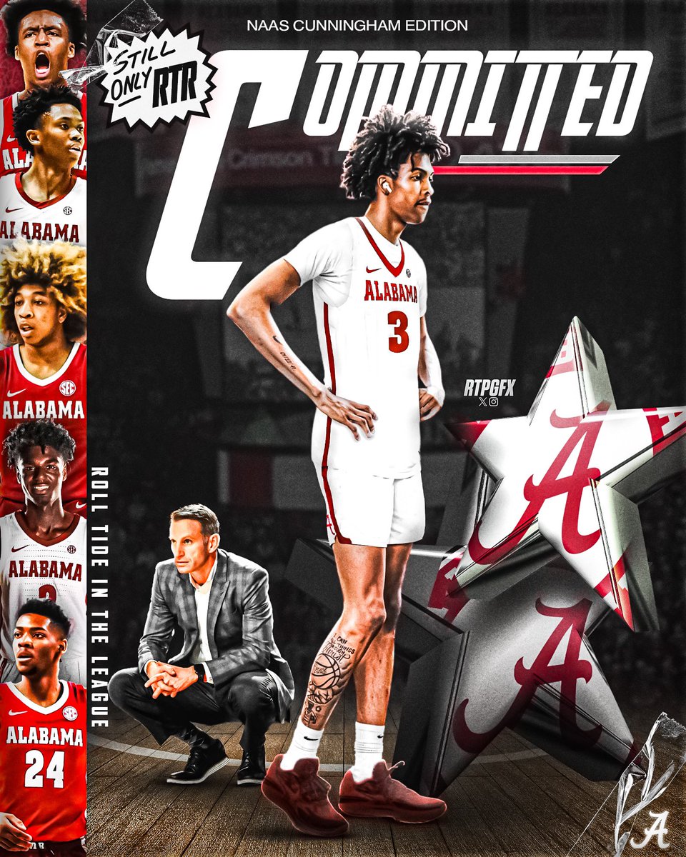 ⭐️⭐️⭐️⭐️ 6’8” Naas Cunningham’24 @NaasCunningham of @NYRhoops & @SocalAcad has committed to the University of Alabama #RollTide 🐘 🖼️ @rtpgfx
