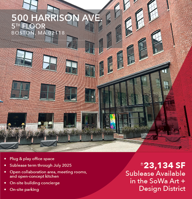 23,000+ SF Class A office sublease available in the South End's SoWa Art + Design District. Close to public transportation, parking and area amenities. Contact us for more details! loom.ly/Z0Wgj2w
#sublease #office #SoWaBoston #commercialrealestate