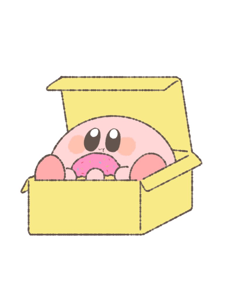 kirby in container box no humans food white background simple background eating  illustration images