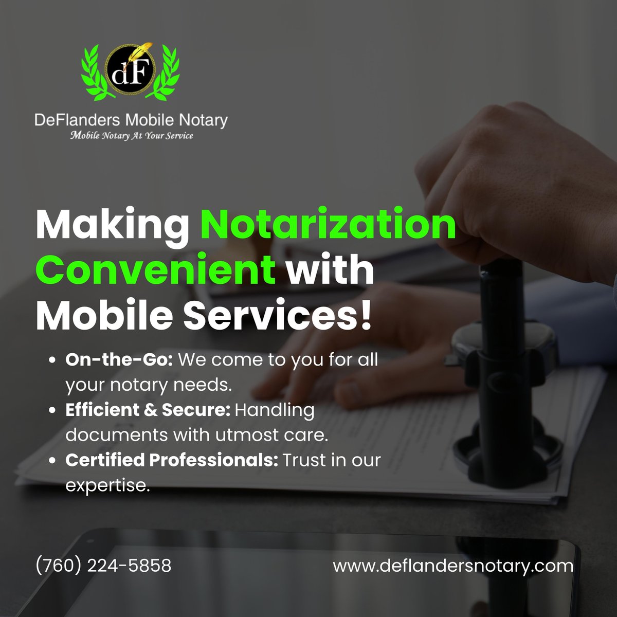 Deflanders35544's tweet image. Discover unparalleled convenience with DeFlanders Mobile Notary Service. Led by owner Vernon DeFlanders, our team expert in mobile notary services in San Diego California.

Read: deflandersnotary.com

#MobileNotaryServices #DocumentsNotarized #LoanSigning #VehicleVerification