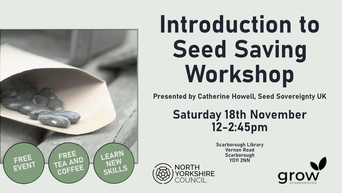 Less than 2 weeks to go to our next free event! 🙂🌱 We’re hosting an “Introduction to Seed Saving” Workshop at Scarborough Library on November 18th from 12-2:45pm.

Free refreshments!

#seedsaving #sustainable #seedlibrary #Scarborough
