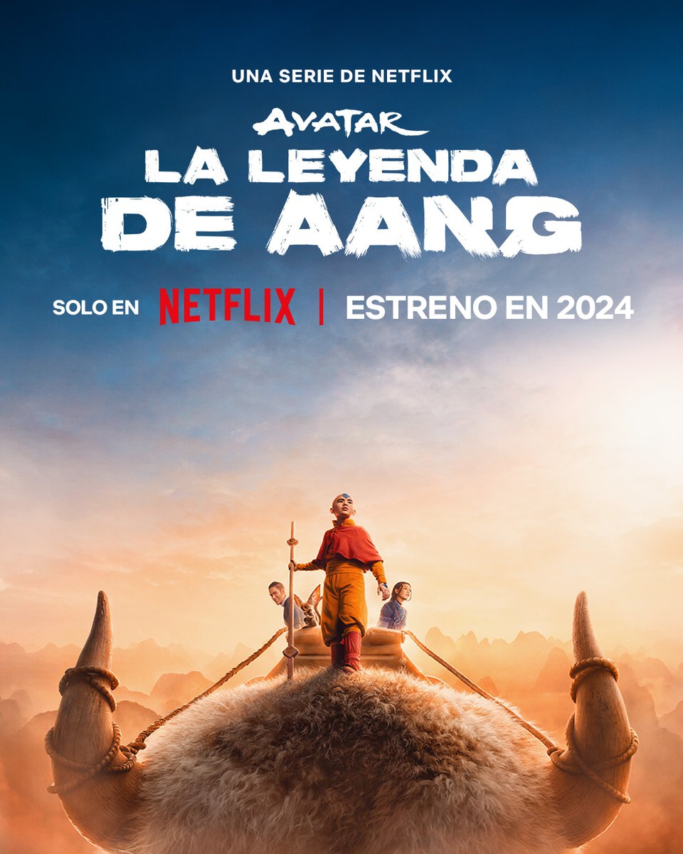 NetflixES's tweet photo. Algo grande está acercándose a la #GeekedWeek: el tráiler de ‘Avatar: La leyenda de Aang’ llega mañana. https://t.co/MQphhVvr2K