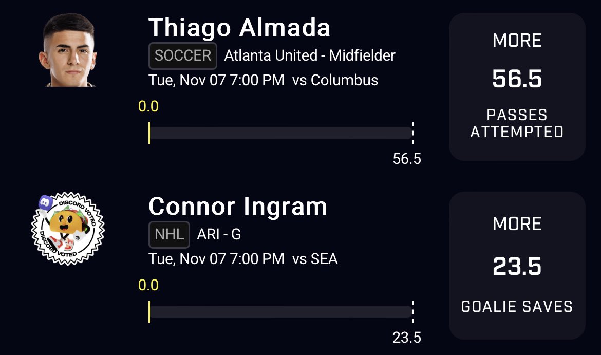 NHL🏒 x Soccer⚽️
Taco Pair🌮
Another Day Another Dollar💵🧪
More Slips posted here📲⬇️
dubclub.win/r/MoosePickZ/

#prizepicks #soccer #nhl #sportsbetting #fantasysports #gamblingtwitter #power2