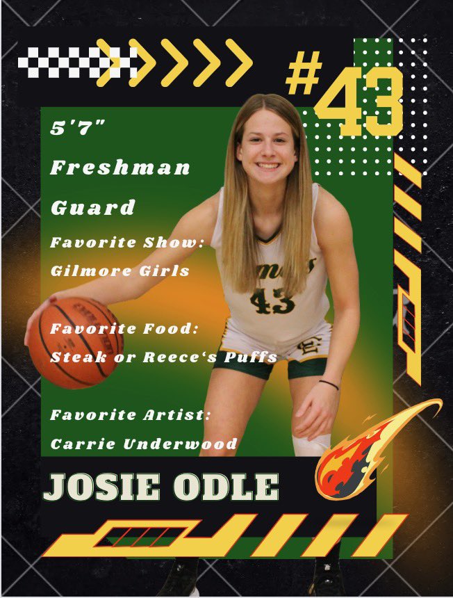 Player Profile:  Josie Odle a freshman who is looking to help the comets.  Our lonely lefty on the team.