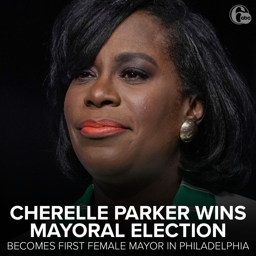 6abc's tweet photo. Democrat Cherelle Parker is projected to be Philadelphia's 100th mayor, according to ABC News.
https://t.co/C316cAotMl https://t.co/XBeVqO4Gnm