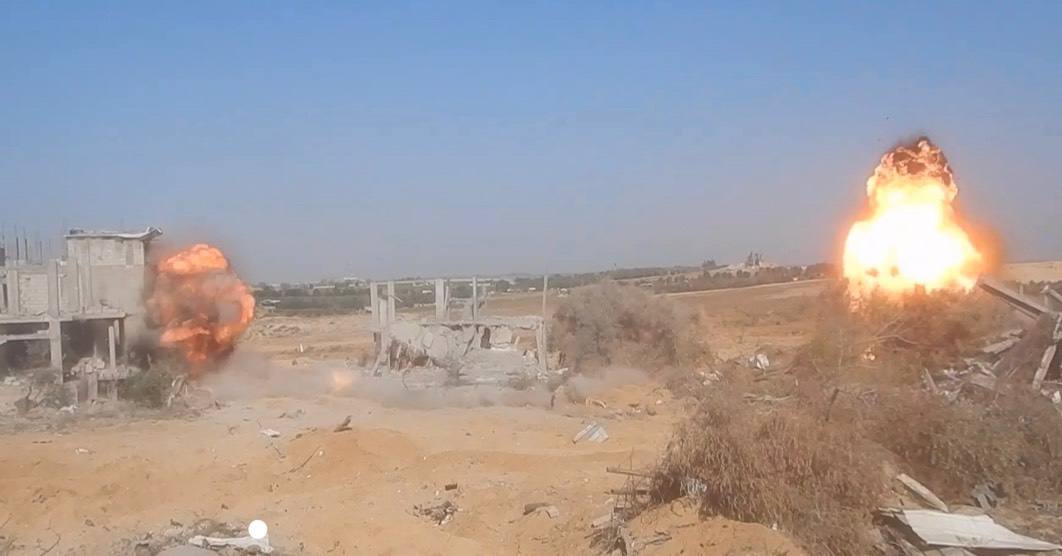 IDF takes action, destroying Hamas terror tunnels within a civilian area in Beit Hanoun, northern Gaza. Safeguarding civilian lives remains a priority. 🏗️🏘️ #GazaSecurity #ProtectingLives #Israel #Gaza #Hamas