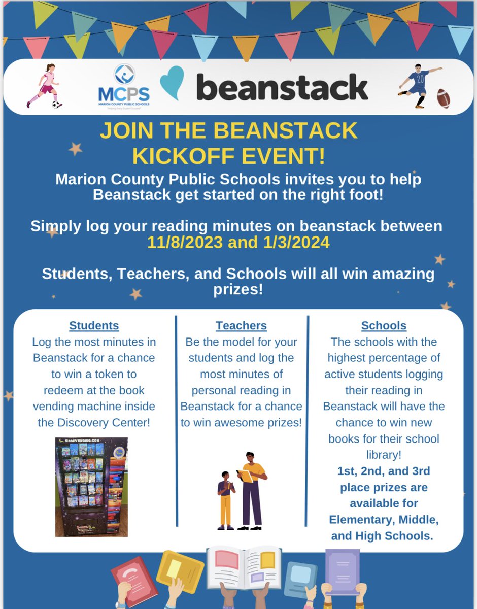 The Beanstack Challenge begins tomorrow📚 Students AND teachers can log your reading and win prizes! 🙌 #readreadread #readersareleaders #onlythebestatoakcrest