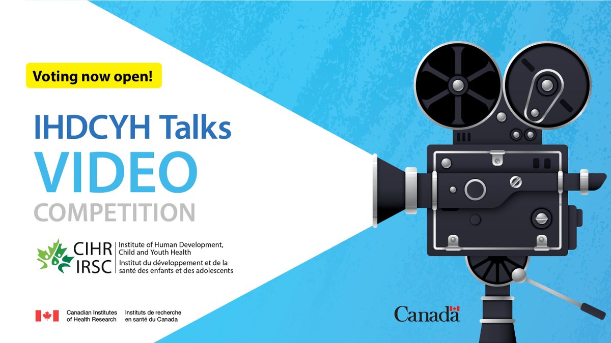 CIHR_IRSC's tweet image. 📺👀 Public voting for the #IHDCYHTalks video competition is open until December 1.

Watch the videos and vote by “liking” your favourites: bit.ly/IHDCYHTalksCha…