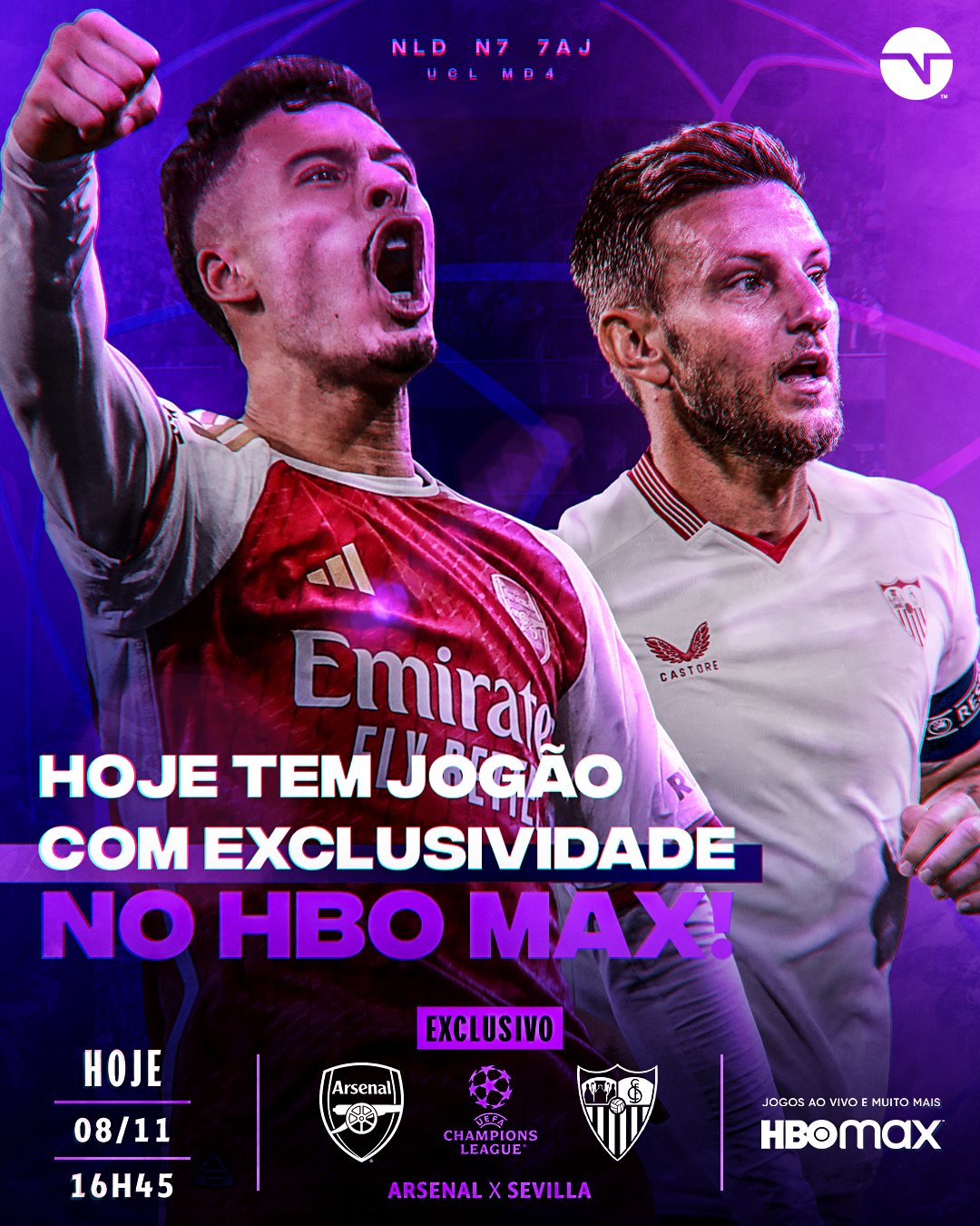 Onde vai passar o jogo ARSENAL X SEVILLA hoje (08/11)? Passa no